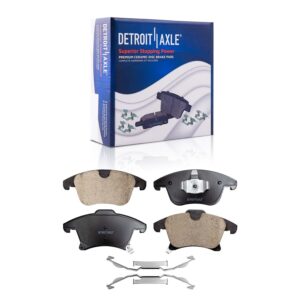 Detroit Axle - Brake Kit for 2013-2019 Ford Fusion, 2013-2016 Lincoln MKZ Drilled & Slotted Brake Rotors and Ceramic Brakes Pads Replacement: 11.81" inch Front and 11.89" inch Rear Rotor