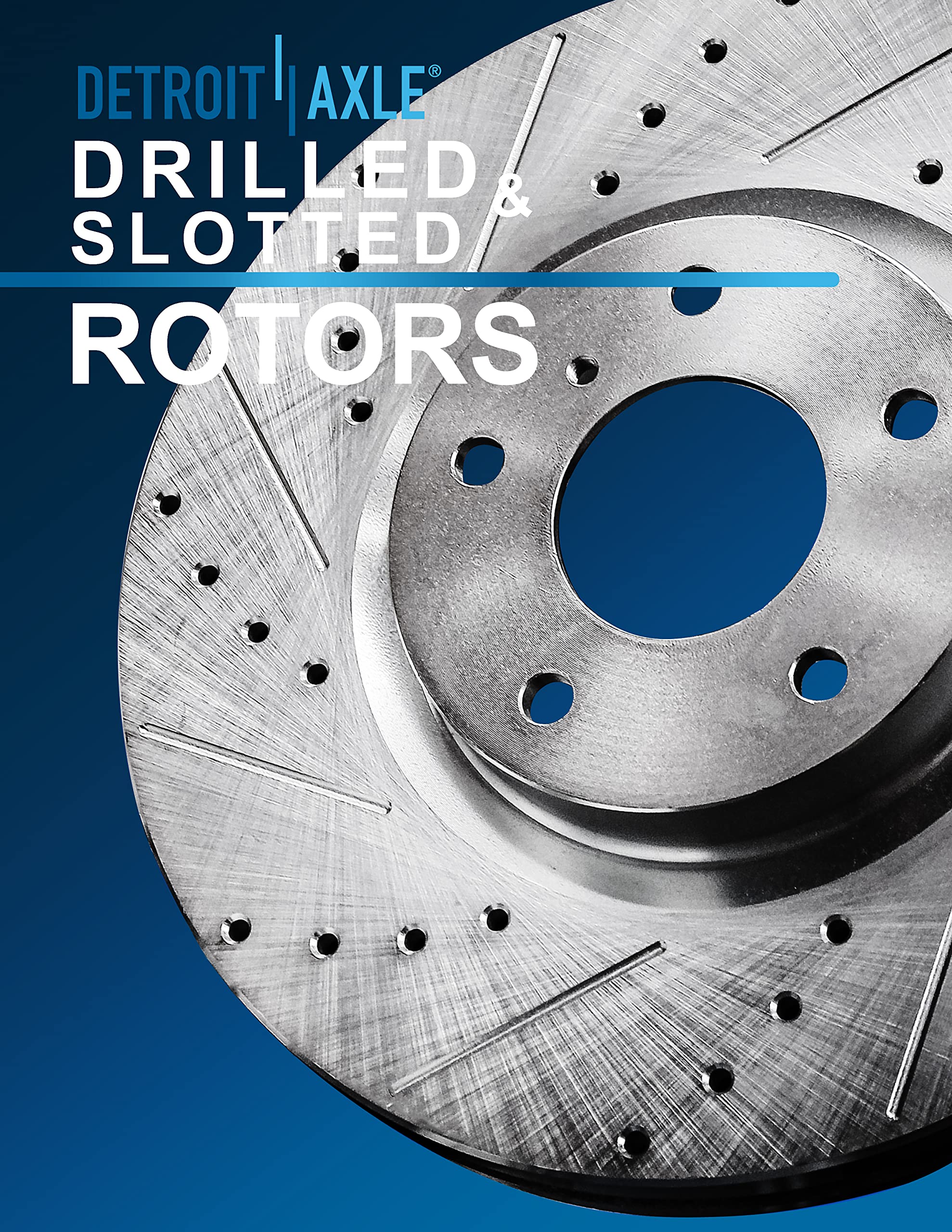 Detroit Axle - Brake Kit for 2013-2019 Ford Fusion, 2013-2016 Lincoln MKZ Drilled & Slotted Brake Rotors and Ceramic Brakes Pads Replacement: 11.81" inch Front and 11.89" inch Rear Rotor