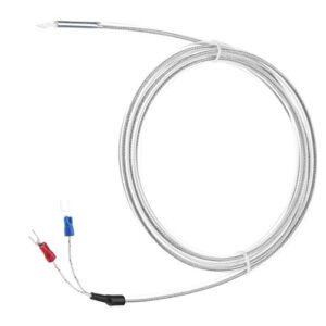 K Type Thermocouple Sensor Probes, Waterproof 2 Wire PTFE K Type Thermocouple Length 300cm/118.1inch Temperature 0-200