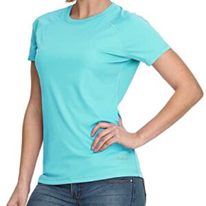 BALEAF Women's UPF 50+ UV Protection Shirts Short Sleeve T-Shirts SPF Sun Shirts Quick Dry Outdoor Performance Tops Blue Size S