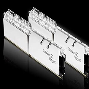 G.SKILL Trident Z Royal Series (Intel XMP) DDR4 RAM 16GB (2x8GB) 3200MT/s CL16-18-18-38 1.35V Desktop Computer Memory UDIMM - Silver (F4-3200C16D-16GTRS)
