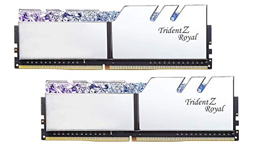 G.SKILL Trident Z Royal Series (Intel XMP) DDR4 RAM 16GB (2x8GB) 3200MT/s CL16-18-18-38 1.35V Desktop Computer Memory UDIMM - Silver (F4-3200C16D-16GTRS)