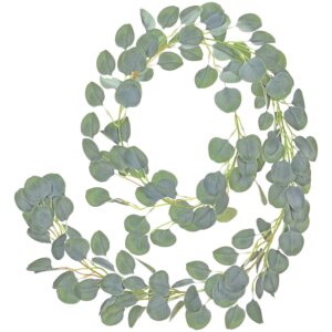 DearHouse Artificial Eucalyptus Garland Faux Silk Eucalyptus Leaves Vines Handmade Garland Greenery Wedding Backdrop Arch Wall Decor