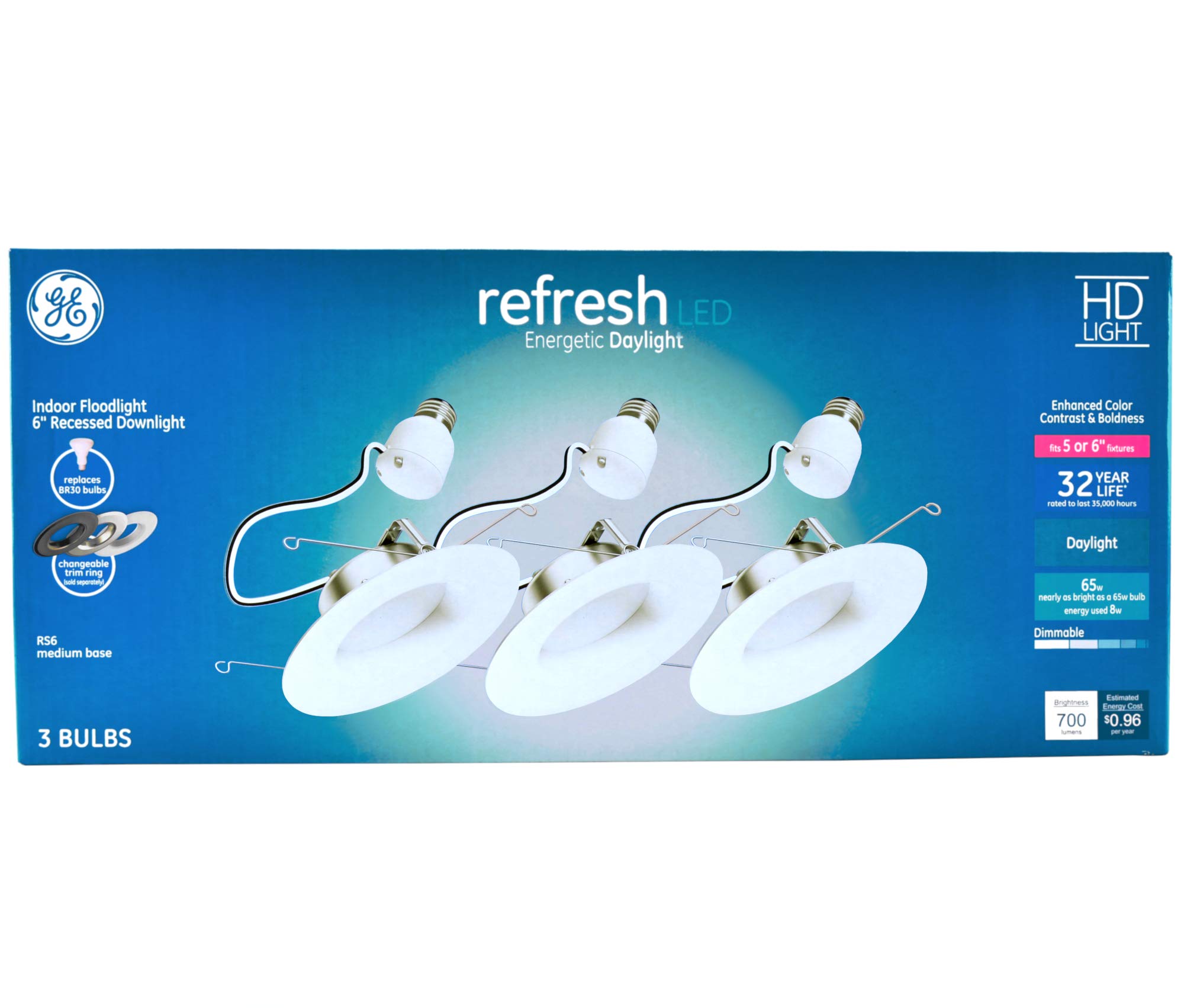 G E LIGHTING 47769 3-Pack 9W Daylight retrofit kit, 3 Count (Pack of 1), White