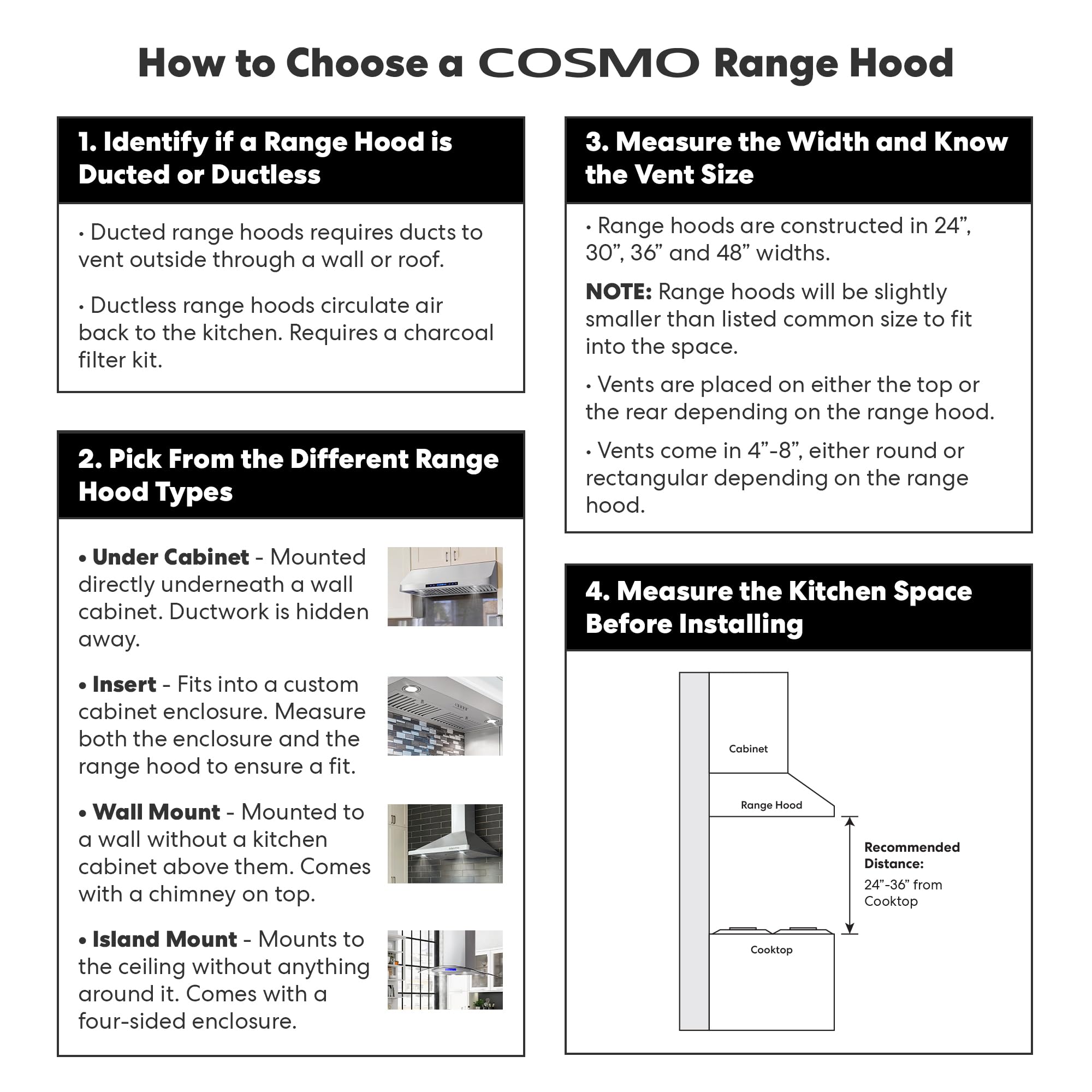 COSMO 668ICS750 30 in. Island Mount Range Hood with 380 CFM, Soft Touch Controls, Permanent Filters, LED Lights, Tempered Glass Visor in Stainless Steel