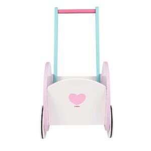 Toysters Wooden Push Walker Wagon for Toddlers | Adorable Baby Doll Carrier Buggy | Push Along Walking Toy and Doll Pram | Includes Stroller Mattress and Pillow | AT150