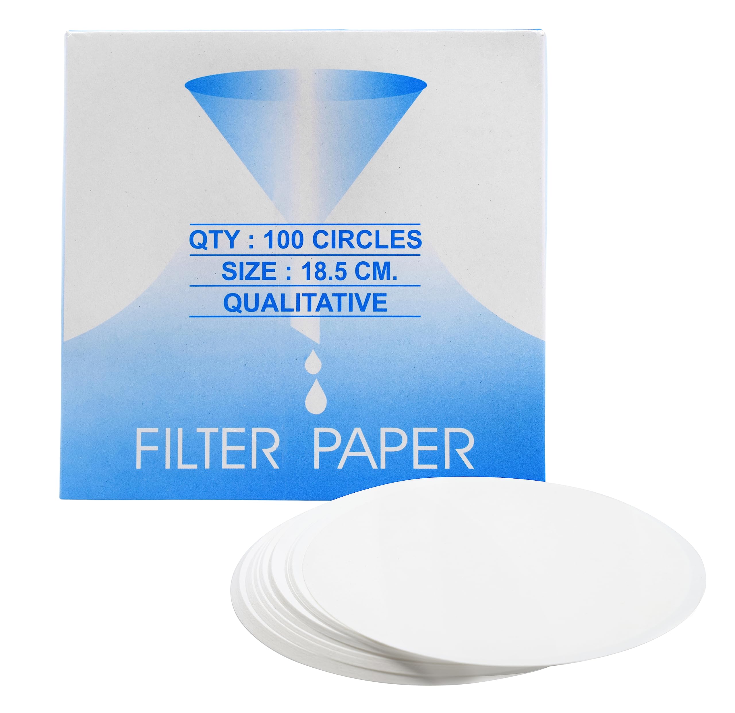 EISCO Premium Qualitative Filter Paper, 100 Pack - 7.28" (18.5cm)