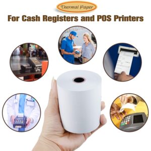 TK Thermal King (30 Rolls) 3 1/8" 230' feet White Thermal Paper Cash Register POS Receipt, Fits All Credit Card Terminal Great For Credit Card Paper