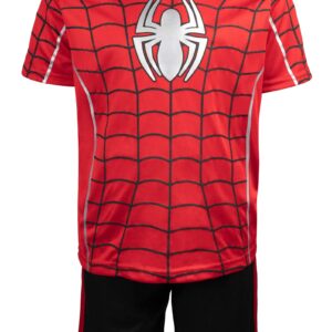 Marvel Spider-Man Little Boys Athletic Pullover T-Shirt Mesh Shorts Outfit Set 5