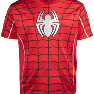 Marvel Spider-Man Little Boys Athletic Pullover T-Shirt Mesh Shorts Outfit Set 5