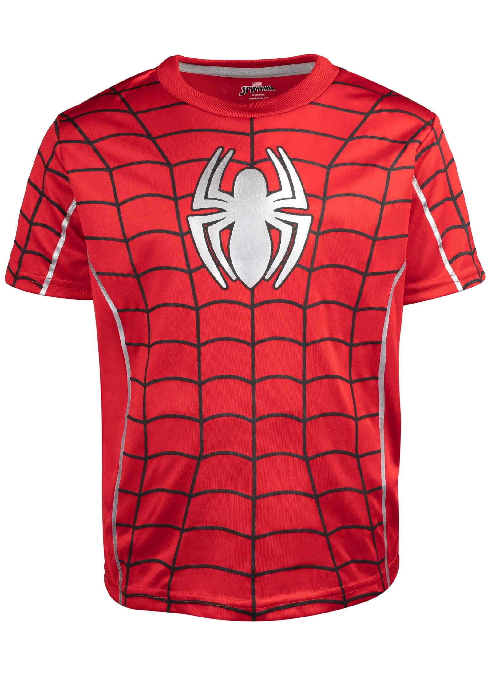 Marvel Spider-Man Little Boys Athletic Pullover T-Shirt Mesh Shorts Outfit Set 5