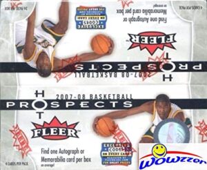 2007/08 fleer hot prospects nba basketball factory sealed huge 24 pack retail box with autograph or memorabilia! look for autographs of kevin durant rookie, michael jordan & many more! wowzzer!