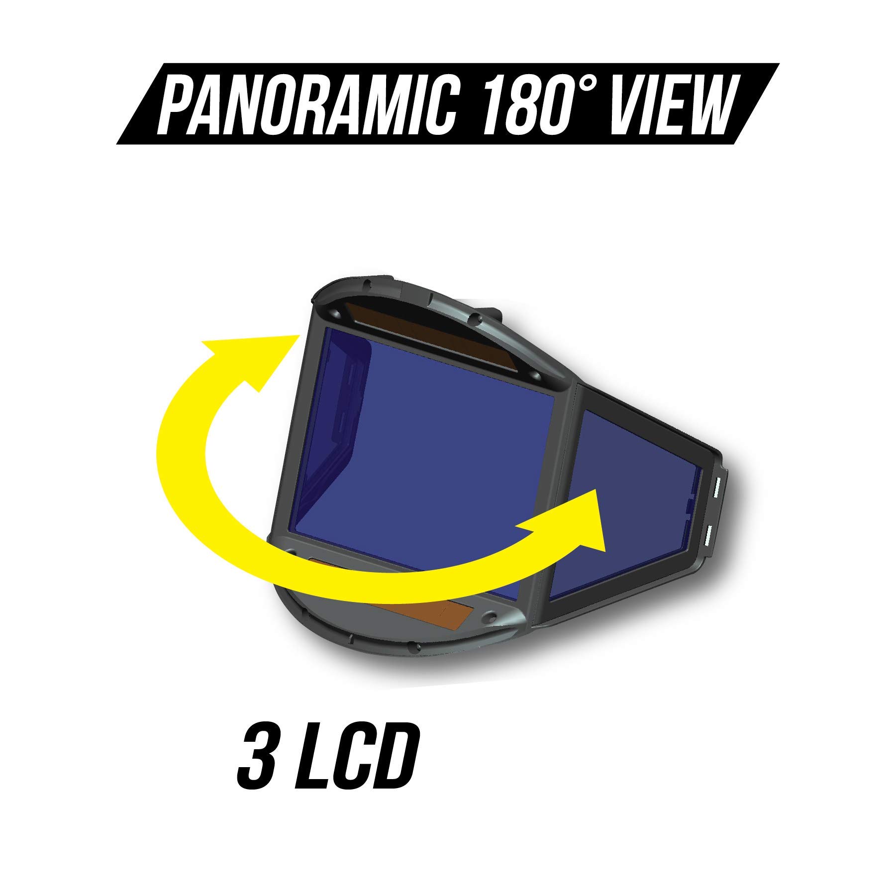 TGR Panoramic 180 View Solar Powered Auto Darkening Welding Helmet - True Color (MATTE CARBON FIBER)