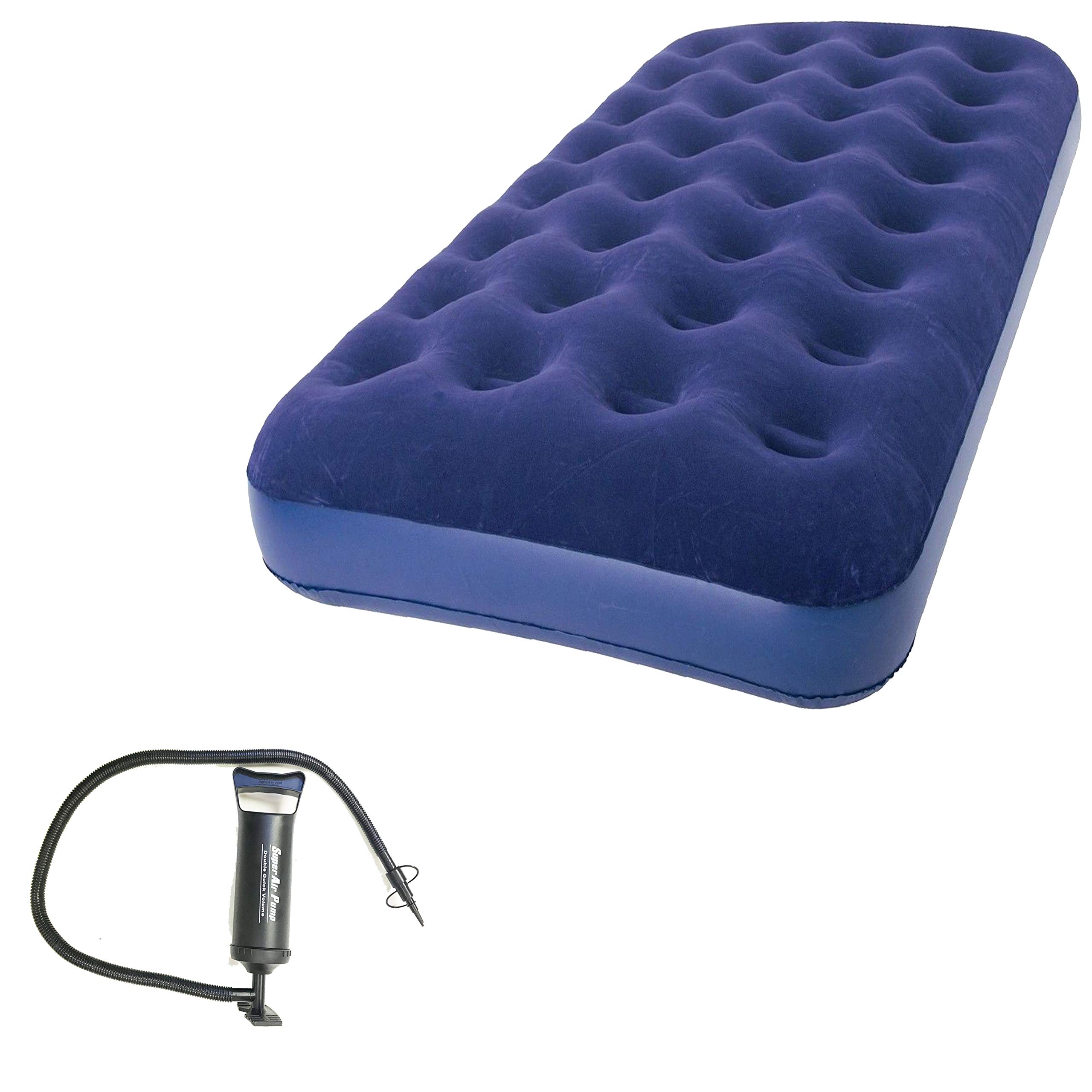 Zaltana Twin Size Air Mattress with Double Action Hand Pump (Including 3 valves) (AMN+AP3)