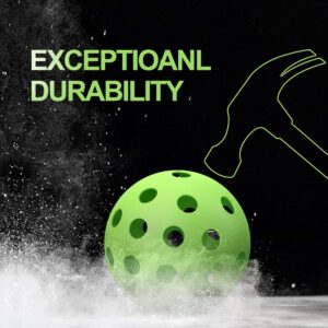 ZOEA Pickleball Balls Outdoor with 40 Small Precisely Drilled Holes (Durable/consistent Flight and Bounce) 6-Pack