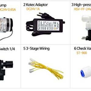 FilterTech Reverse Osmosis RO Booster Pump DIY Set - 1/4" [70~120 PSI]