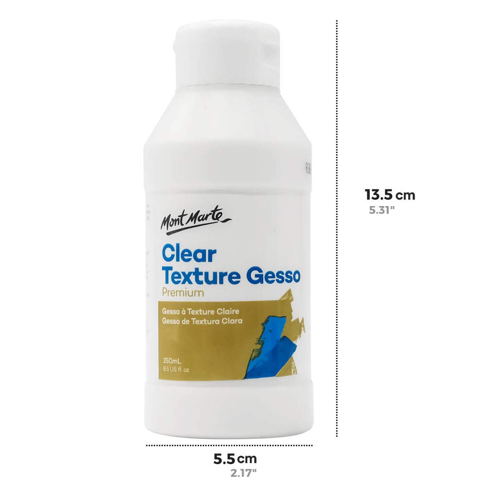 Mont Marte Premium Clear Texture Gesso Acrylic Medium 8.45oz (250ml)