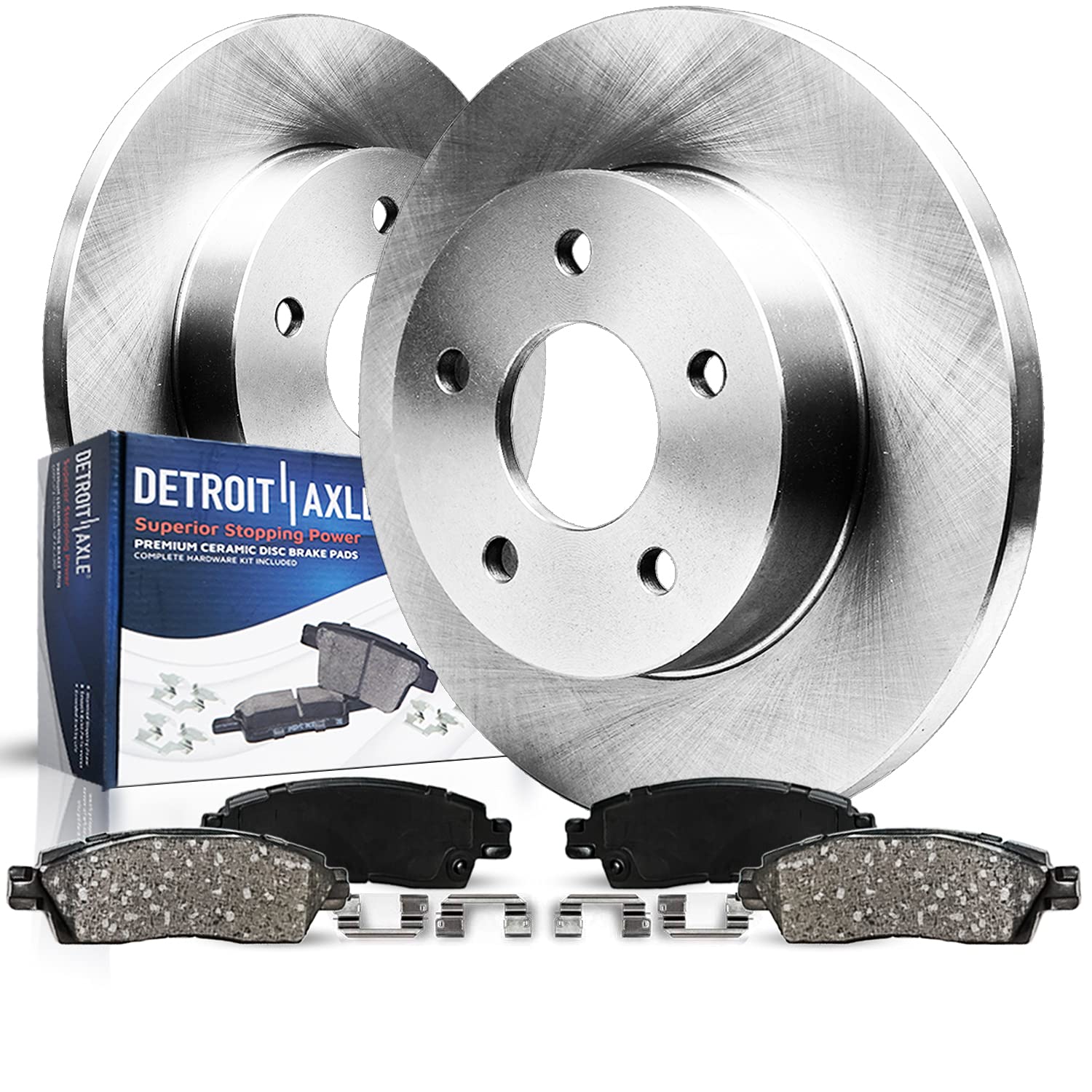 Detroit Axle - Rear Brake Kit for 13-16 Ford Escape 2013 2014 2015 2016, Disc Brake Rotors and Ceramic Brakes Pads 14-18 Transit Connect C-Max Replacement