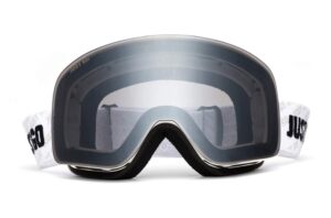 just go ski goggles for skiing dual-layer anti-fog 100% uv protection lens snowboard goggles, white frame/gray lens (vlt 18.6%)