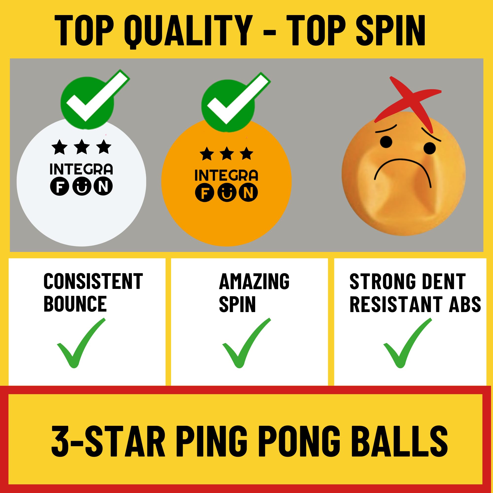 IntegraFun Pro Ping Pong Paddle Set with Ping Pong Net- Bracket Clamps,3-star Ping Pong Balls, Storage Case - Retractable Net and Post Set Adjustable to any Table - Indoor Outdoor Games for Family