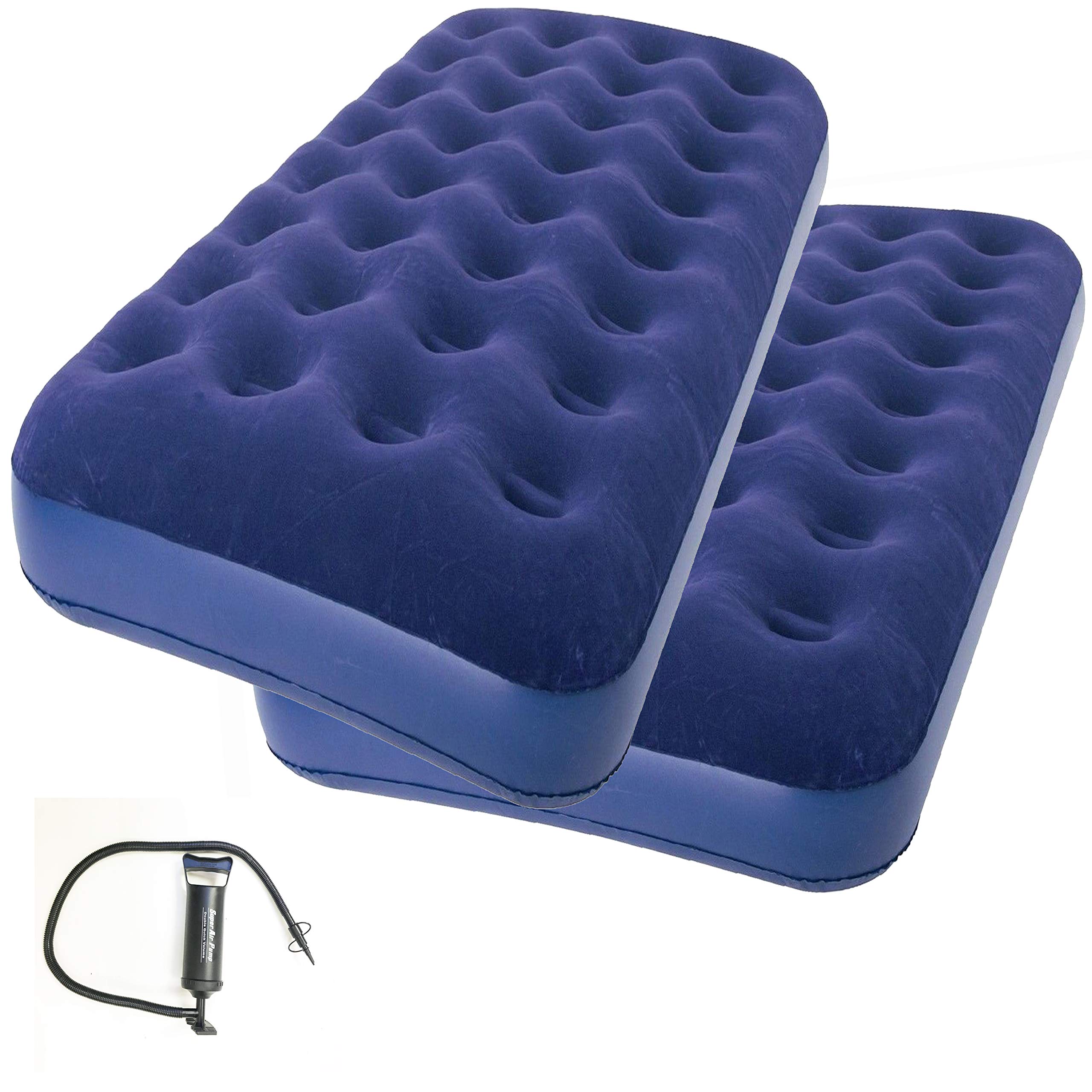 2-Piece of Zaltana Twin Size Air Mattress with Double Action Hand Pump (Including 3 valves) (AMNx2+AP3)