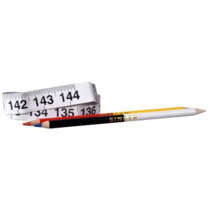 Singer 54328 ProSeries Marking Pencils and Tape Measure, Red, Yellow, Blue, White 3 Piece