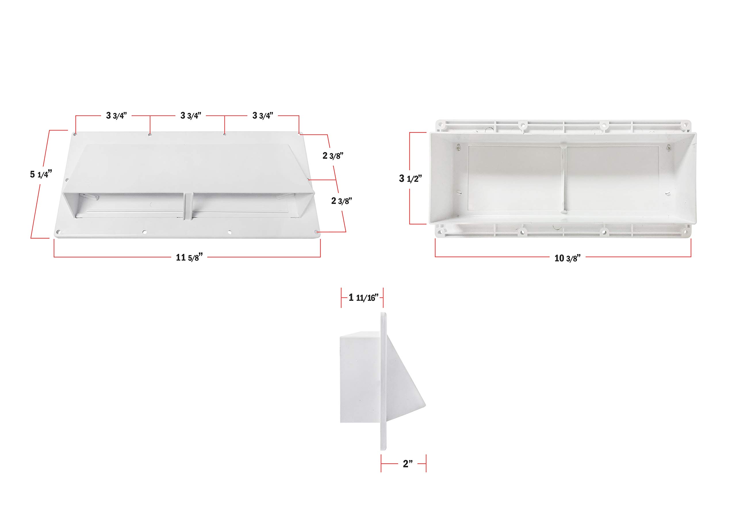 Camp'N RV Exhaust Vent Cover - RV Range Hood Vent/RV Range Hood Cover/Sidewall Vent w/Locking Flap (White)