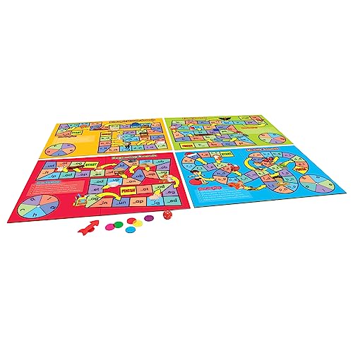 Junior Learning Phonics Board Games Set, 6 Counters, Ages 4-5, Language Skills, Pre K-K, Medium