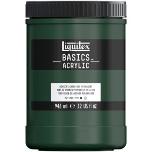 Liquitex BASICS Acrylic Paint, 946ml (32-oz) Jar, Hooker’s Green Hue Permanent