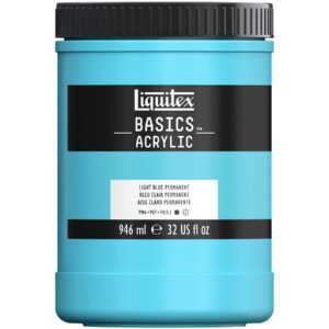 liquitex basics acrylic paint, 946ml (32-oz) jar, light blue permanent