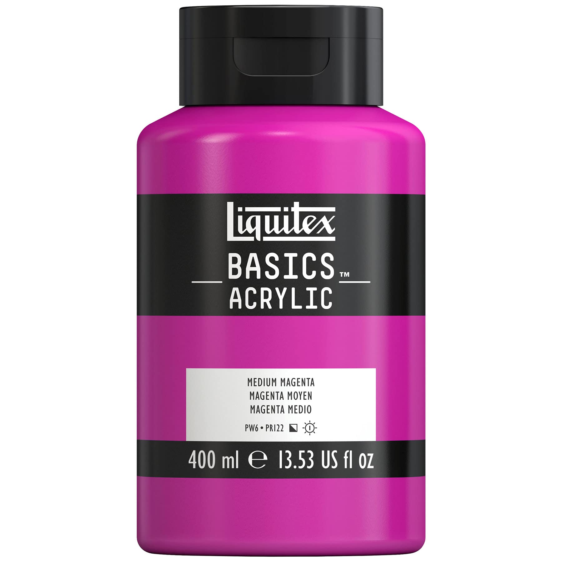 Liquitex BASICS Acrylic Paint, 400ml (13.5-oz) Bottle, Medium Magenta