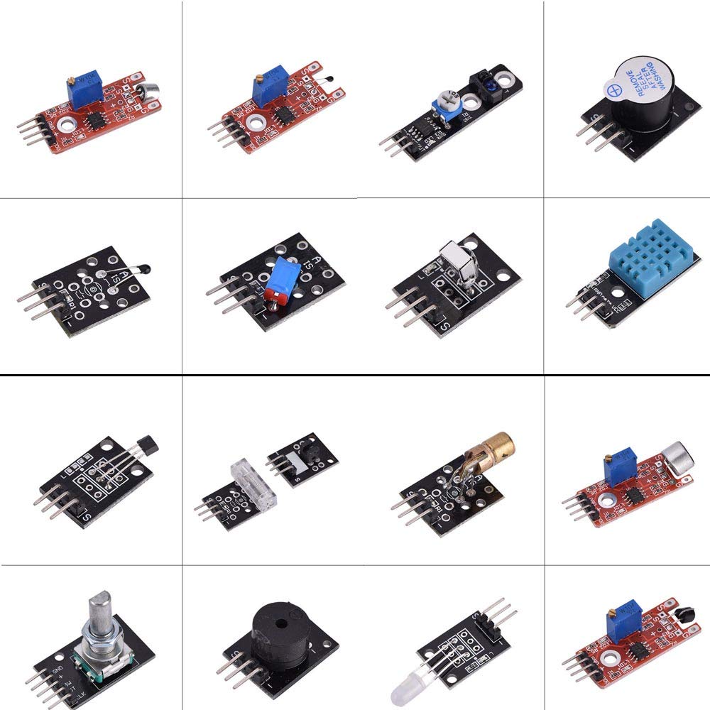 Comidox 37/Set Sensor Assortment Kit 37 in 1 Sensor Module Starter Kit for Arduino MCU Educ(Infrared/Temperature/Avoid Obstacle/Buzzer Sensor etc)