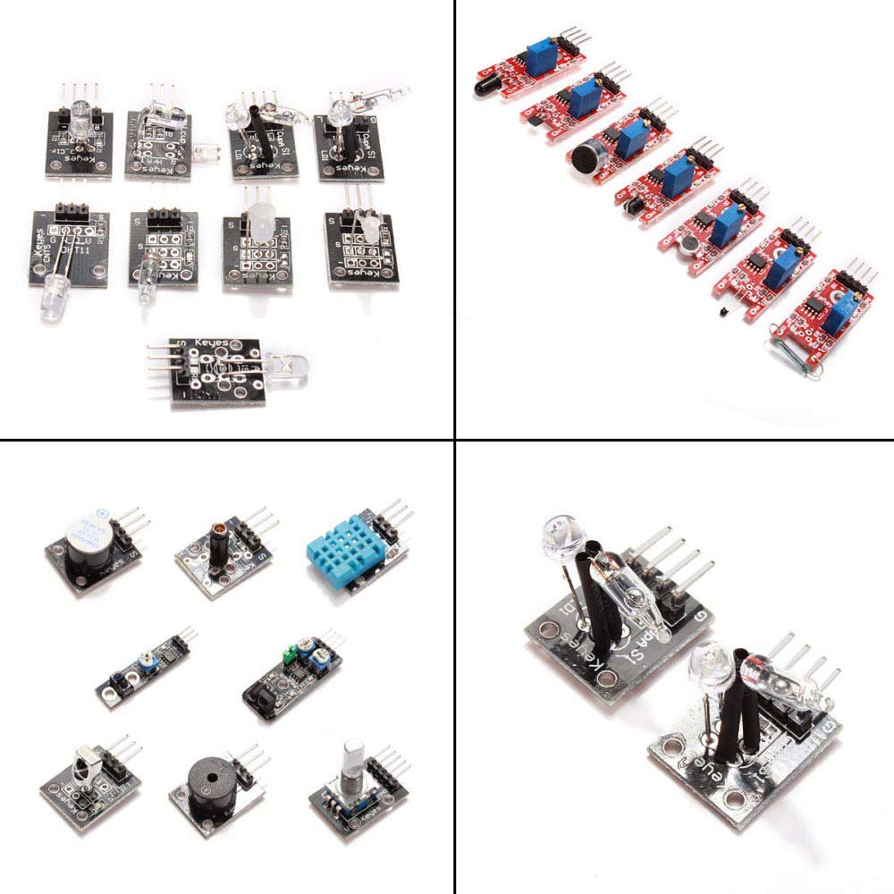 Comidox 37/Set Sensor Assortment Kit 37 in 1 Sensor Module Starter Kit for Arduino MCU Educ(Infrared/Temperature/Avoid Obstacle/Buzzer Sensor etc)