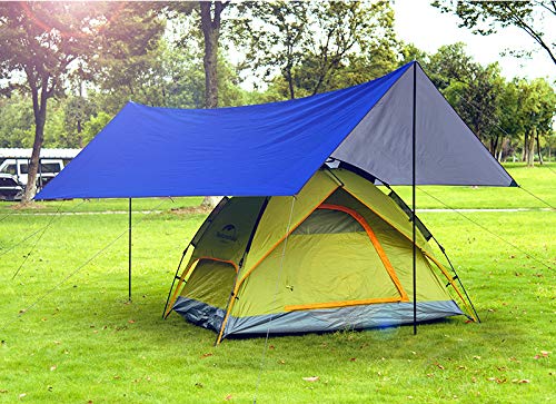 Sutekus Camping Tarp Rain Fly Tarp Waterproof Tent Tarp Lightweight Ripstop Fabric 12FT Extra Large Tarp (Khaki)