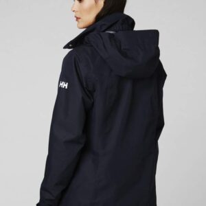 Helly-Hansen Women's Aden Waterproof Windproof Breathable Packable Hood Rain Coat Jacket, 597 Navy, X-Small