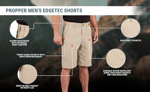 Propper Men's Edgetec Shorts, Khaki, 36 Unhemmed