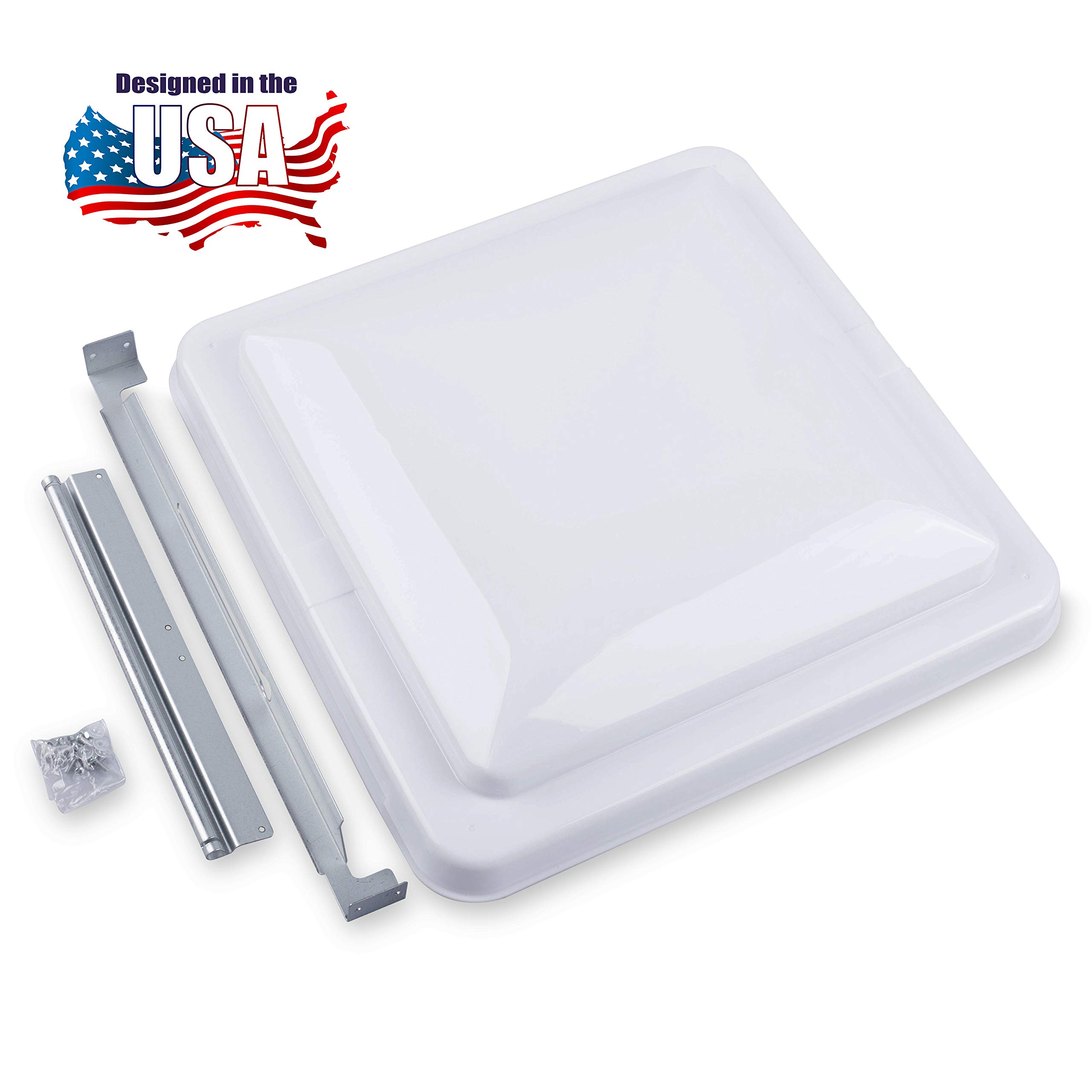 Camp'N 14" Universal RV, Trailer, Camper, Motorhome Roof Vent Cover - Vent Lid Replacement (White 1 Pack)