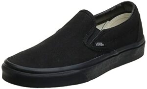 vans women's slip-on(tm) core classics, black/black, 8.5 women/7 men