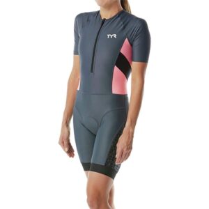 TYR TTSSCF6A194XL Women's Comp Speedsuit Grey/Coral XL