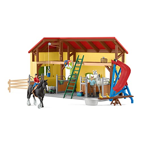 Schleich Farm World, 30-Piece Playset, Farm Toys and Farm Animals for Kids Ages 3-8, Horse Stable 10.5 x 49 x 34.5 cm