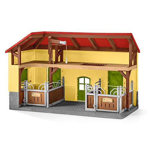 Schleich Farm World, 30-Piece Playset, Farm Toys and Farm Animals for Kids Ages 3-8, Horse Stable 10.5 x 49 x 34.5 cm