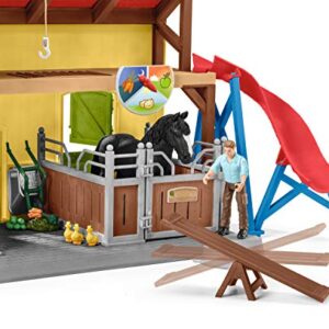 Schleich Farm World, 30-Piece Playset, Farm Toys and Farm Animals for Kids Ages 3-8, Horse Stable 10.5 x 49 x 34.5 cm