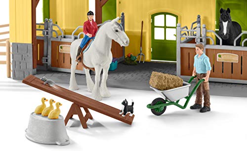 Schleich Farm World, 30-Piece Playset, Farm Toys and Farm Animals for Kids Ages 3-8, Horse Stable 10.5 x 49 x 34.5 cm