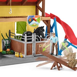 Schleich Farm World, 30-Piece Playset, Farm Toys and Farm Animals for Kids Ages 3-8, Horse Stable 10.5 x 49 x 34.5 cm