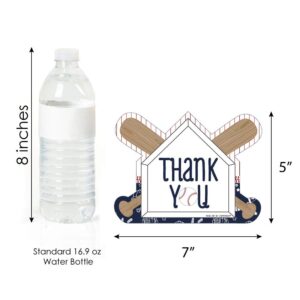 Big Dot of Happiness Batter Up - Baseball - Shaped Thank You Cards - Baby Shower, Birthday Party Thank You Note Cards with Envelopes - Set of 12