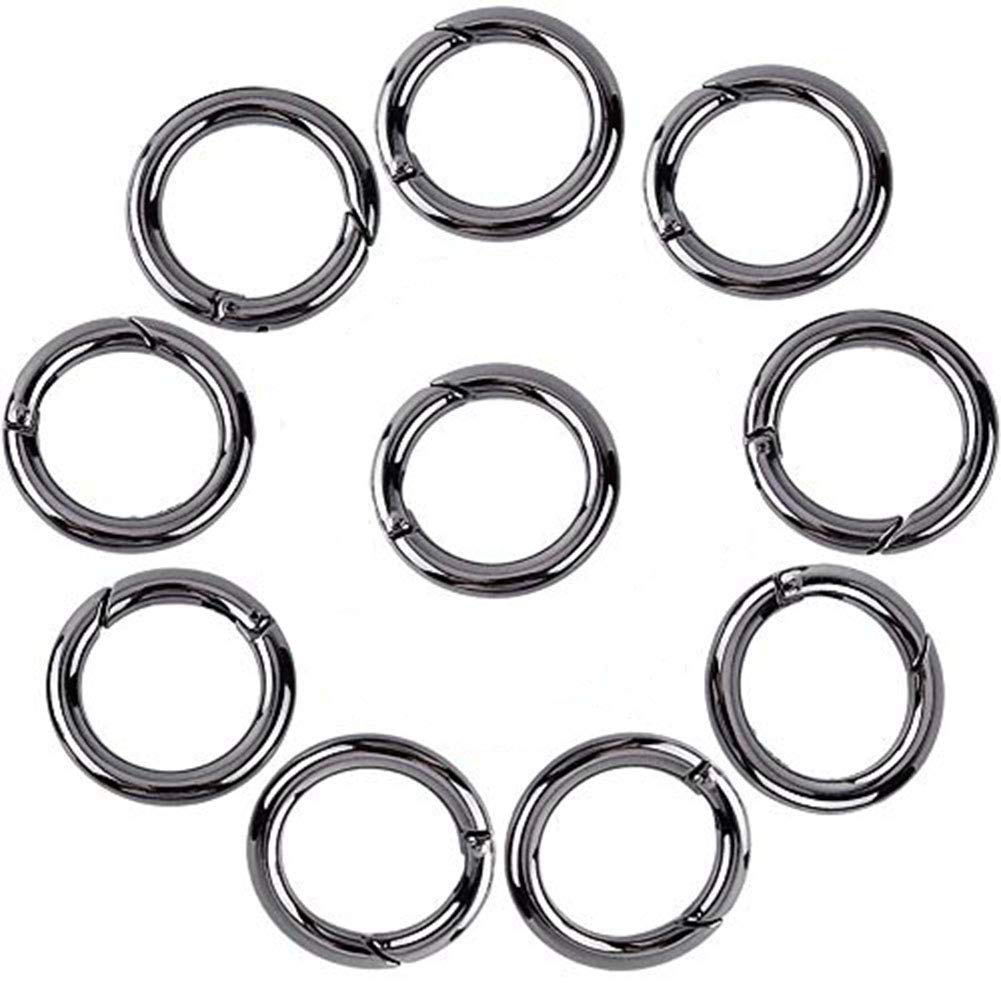 Onwon 20 Pieces Carabiners Rings - Zinc Alloy Round Carabiner Loaded Gate Clips Spring Snap Hook Locking Carabiners Keychain Keyring Buckle