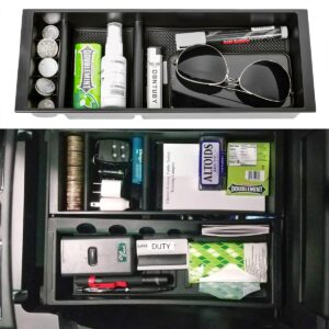 EDBETOS Center Console Organizer Compatible with Ford F150 Accessories 2015-2020 F-150/2017-2022 F250 F350 SuperDuty Armrest Insert Tray Storage Box ABS -Full Console w/Bucket Seats ONLY,Black