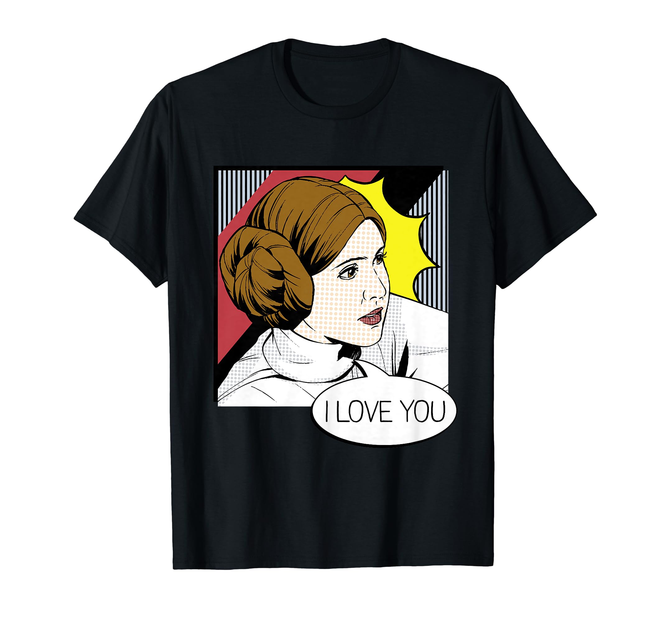 Star Wars Couple Valentine's Leia I Love You Pop Art Disney+ T-Shirt