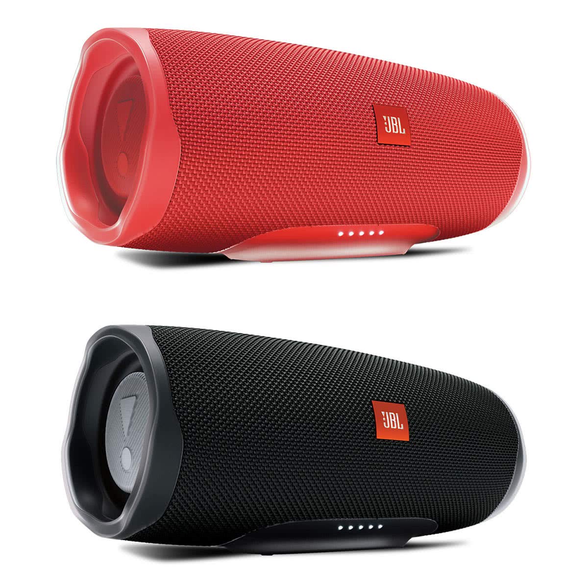 JBL Charge 4 Waterproof Portable Wireless Bluetooth Speaker Bundle - Pair (Black/Red)