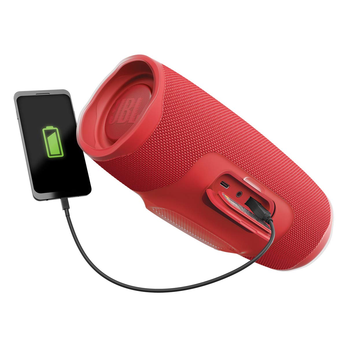 JBL Charge 4 Waterproof Portable Wireless Bluetooth Speaker Bundle - Pair (Black/Red)